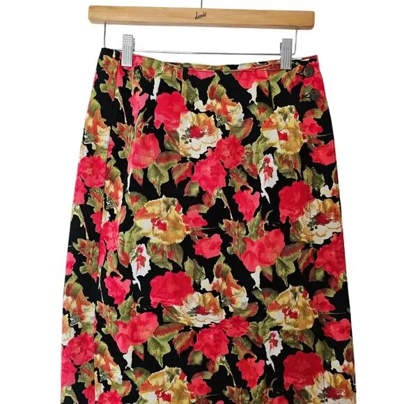 Vintage Patrick X Long Wrap Skirt size 10 Multicolor Floral - Picture 9 of 16